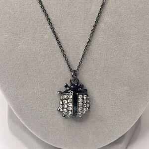 LADYBUG 🐞 BLACK CRYSTAL NECKLACE